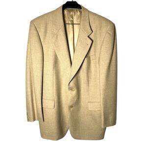 Hugo Boss Sport Coat Mens Size 46R Tan Cashmere Wool Single Breasted Pockets